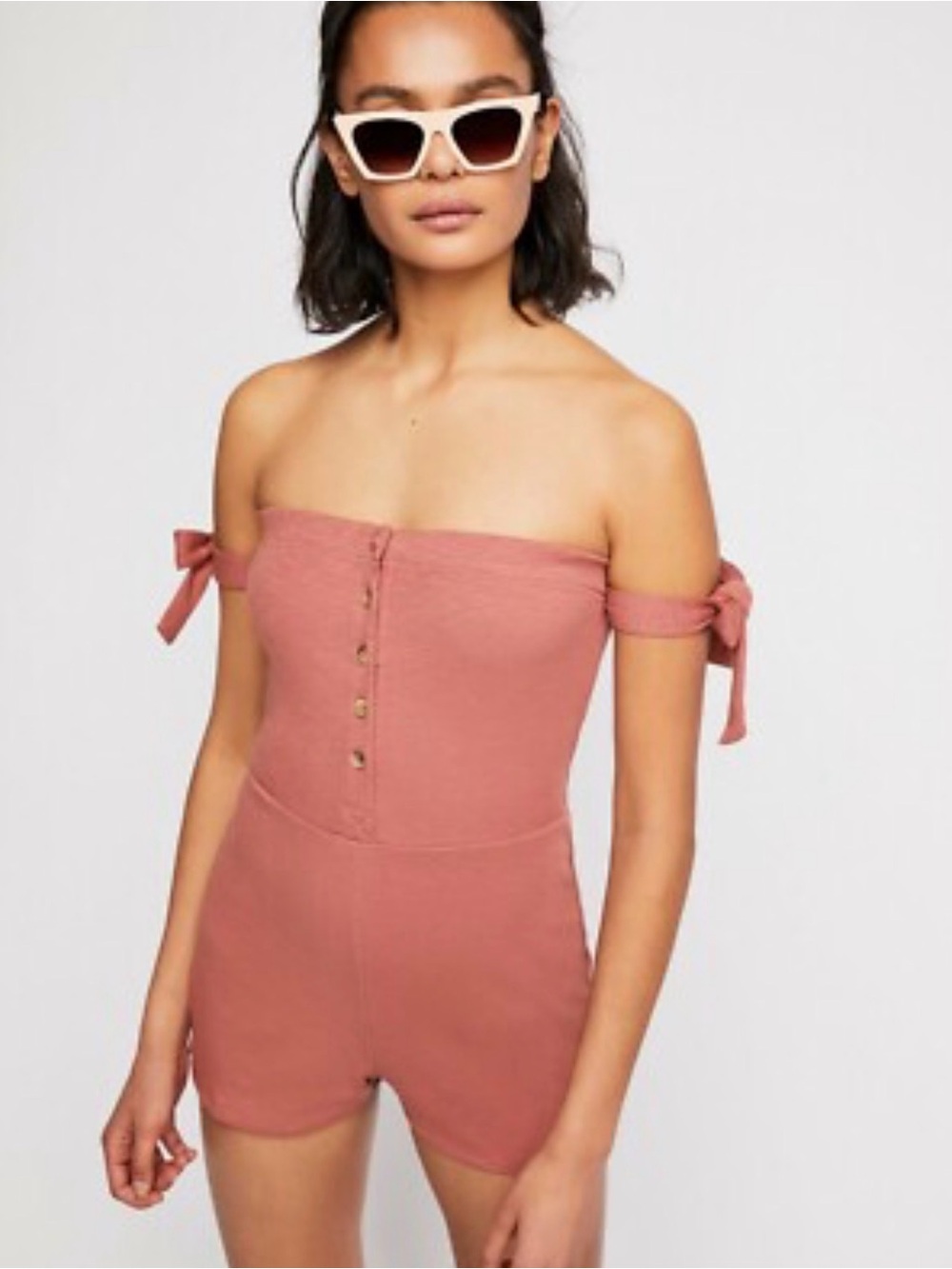 Free People Beach Tambourine Romper Size XS Flirty Coquette Summer Vacation